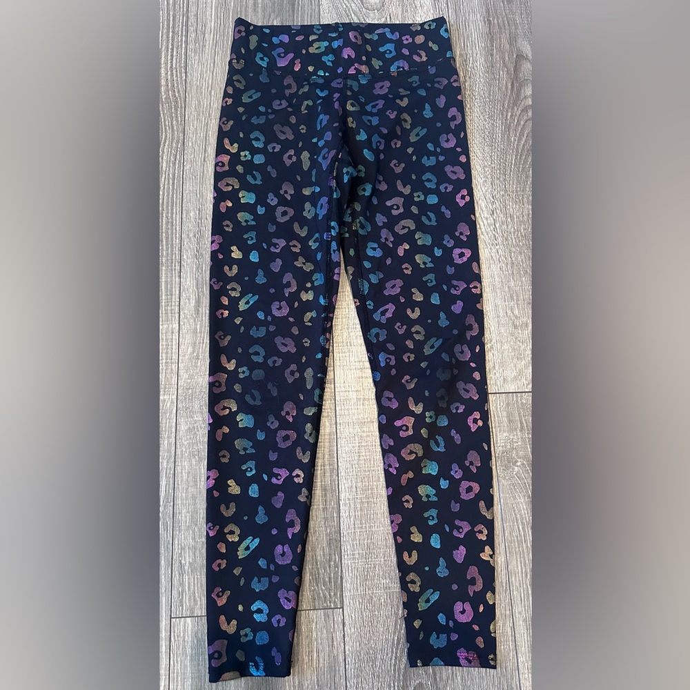 Terez Rainbow Cheetah Metallic Foil Leggings Small